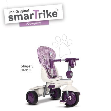 Tříkolky od 10 měsíců - Tříkolka Splash 5v1 Purple&White smarTrike - 7