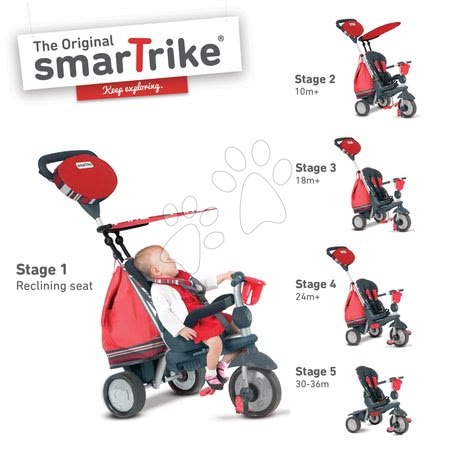 Triciclete de la 10 luni - Tricicletă Splash 5în1 Red 2 smarTrike - 8