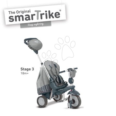 Tříkolky od 10 měsíců - Tříkolka Splash 5v1 Grey smarTrike - 3