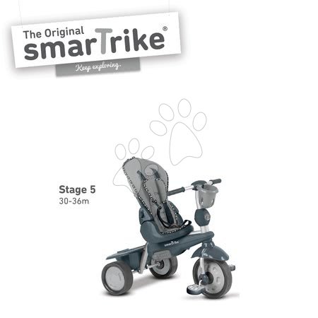 Tříkolky od 10 měsíců - Tříkolka Splash 5v1 Grey smarTrike - 6