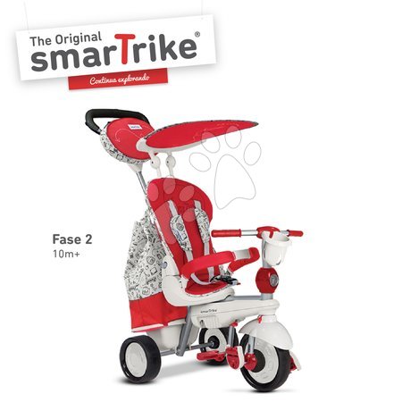 Tříkolky od 10 měsíců - Tříkolka Dazzle 5v1 Red&White Touch Steering smarTrike - 2