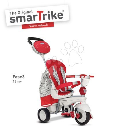 Tříkolky od 10 měsíců - Tříkolka Dazzle 5v1 Red&White Touch Steering smarTrike - 3