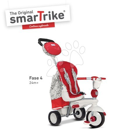 Tříkolky od 10 měsíců - Tříkolka Dazzle 5v1 Red&White Touch Steering smarTrike - 4