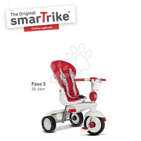 Tříkolky od 10 měsíců - Tříkolka Dazzle 5v1 Red&White Touch Steering smarTrike - 5