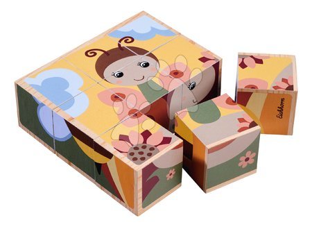 Drevené kocky - Drevené puzzle kocky zvieratká Picture Cube Eichhorn_1