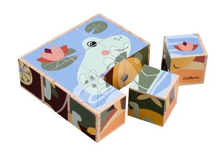 Cubetti in legno - Puzzle in legno cubetti animali Picture Cube Eichhorn - 2