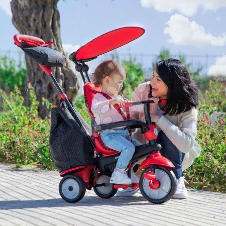 Tříkolky od 10 měsíců - Tříkolka Glow Touch Steering 4v1 Black&Red smarTrike - 2