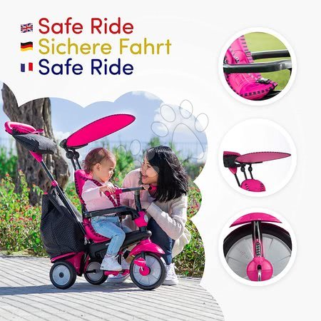 Triciklik 10 hónapos kortól - Tricikli Glow 4in1 Touch Steering Black&Pink smarTrike - 16