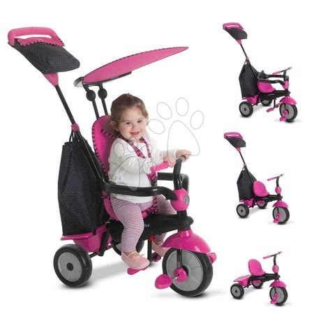 Triciklik 10 hónapos kortól - Tricikli Glow 4in1 Touch Steering Black&Pink smarTrike - 10