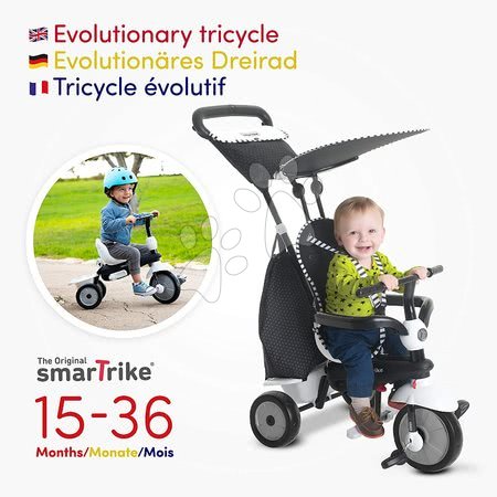 Triciklik 10 hónapos kortól - Tricikli Glow Touch Steering 4in1 Black&White smarTrike - 7