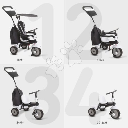 Triciklik 10 hónapos kortól - Tricikli Glow Touch Steering 4in1 Black&White smarTrike - 14