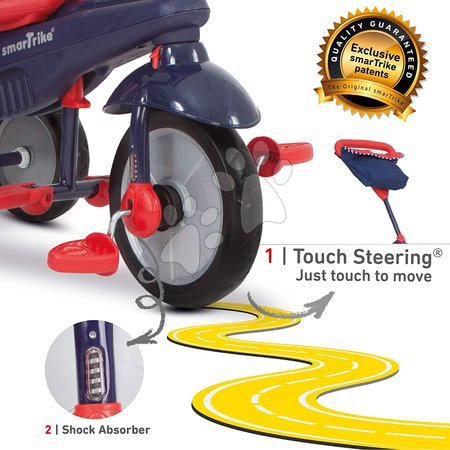 Tříkolky od 10 měsíců - Tříkolka Shine 4v1 Blue&Red smarTrike - 3