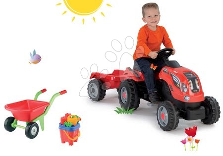 Dětská šlapací vozidla sety - Set traktor na šlapání Farmer XL Smoby - 23