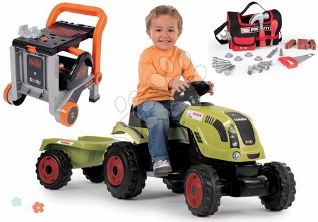 Juguetes para chicos - Set traktor na šliapanie Claas Farmer XL s prívesom Smoby