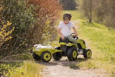 Vehicule cu pedală pentru copii - Tractor cu pedale și remorcă Farmer XL GreenTractor+Trailer Smoby - 6