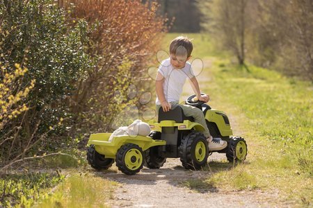 Voitures à pédales pour enfants - Tracteur à pédales et remorque Farmer XL GreenTractor+Trailer Smoby - 7