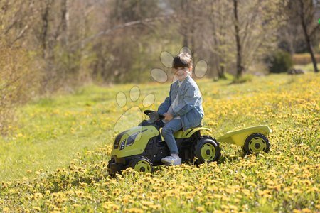 Vehicule cu pedală pentru copii - Tractor cu pedale și remorcă Farmer XL GreenTractor+Trailer Smoby - 7