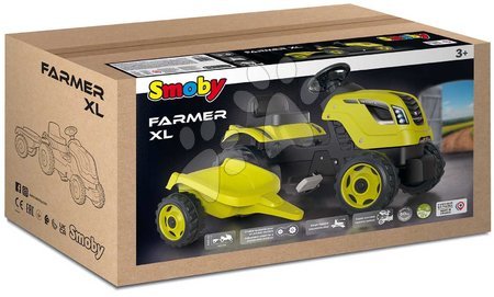 Vehicule cu pedală pentru copii - Tractor cu pedale și remorcă Farmer XL GreenTractor+Trailer Smoby - 11