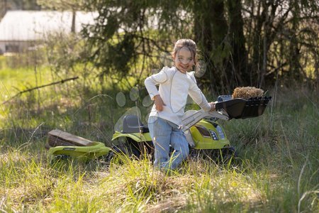 Voitures à pédales pour enfants - Tracteur à pédales avec chargeur et remorque Farmer Max Green Tractor+Trailer Smoby - 10