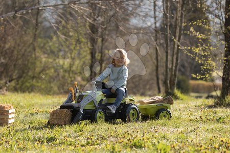 Voitures à pédales pour enfants - Tracteur à pédales avec chargeur et remorque Farmer Max Green Tractor+Trailer Smoby - 13