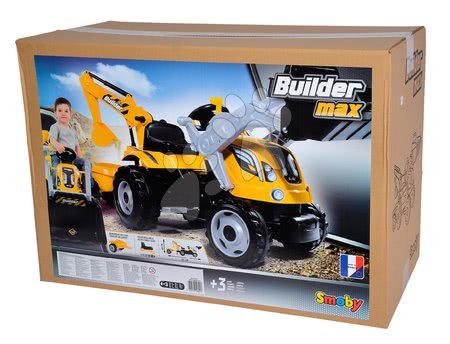 Pedálos gyermekjárművek - Traktor markolóval és homlokrakodóval Builder Max Smoby - 16