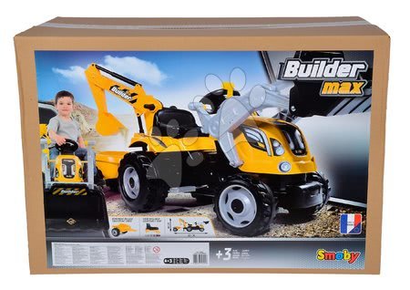 Pedálos gyermekjárművek - Traktor markolóval és homlokrakodóval Builder Max Smoby - 16