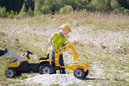 Pedálos gyermekjárművek - Traktor markolóval és homlokrakodóval Builder Max Smoby - 10