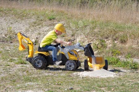 Pedálos gyermekjárművek - Traktor markolóval és homlokrakodóval Builder Max Smoby - 15