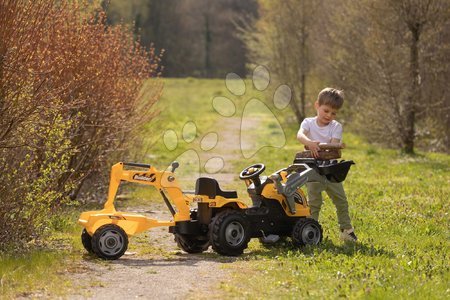 Voitures à pédales pour enfants - Set de tracteur à pédales et brouette avec tondeuse Builder Max Tractor Smoby - 13