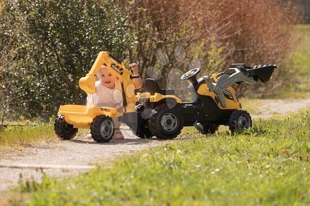 Voitures à pédales pour enfants - Set de tracteur à pédales et brouette avec tondeuse Builder Max Tractor Smoby - 16