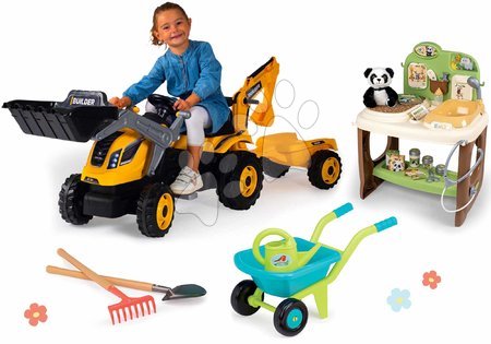 Véhicules pour enfants - Set de tracteur à pédales et cabinet vétérinaire Builder Max Tractor Smoby