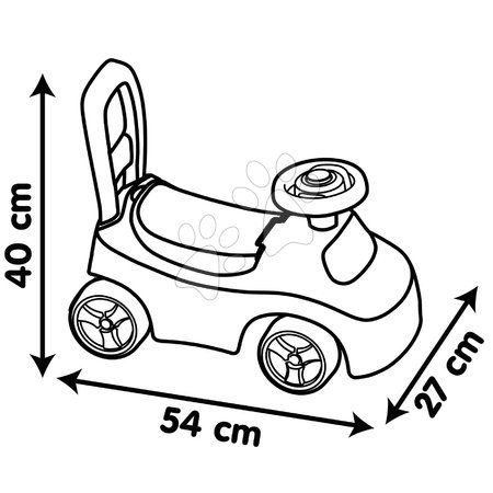 Odrážedla od 10 měsíců - Sportovní odrážedlo a chodítko se zvukem 2v1 Auto Ride On Red Smoby - 4