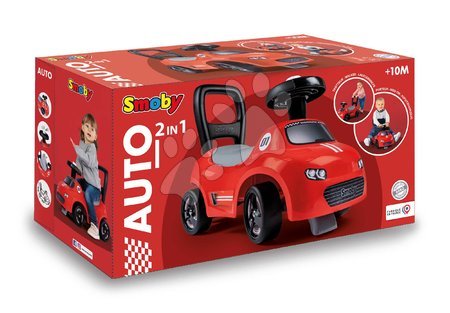 Odrážedla od 10 měsíců - Sportovní odrážedlo a chodítko s funkčním klaksonem 2v1 Auto Ride On Red Smoby - 6