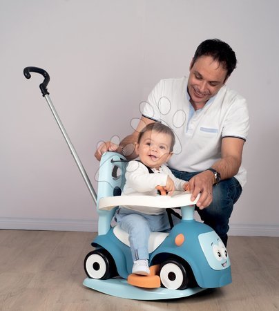 Babytaxiuri de la 6 luni - Set babytaxiu extensibil cu sunete Maestro Ride-On Blue 3in1 Smoby  - 13