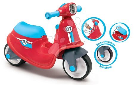 Cavalcabili dai 18 mesi - Moto cavalcabile con faro Scooter Red Smoby - 3