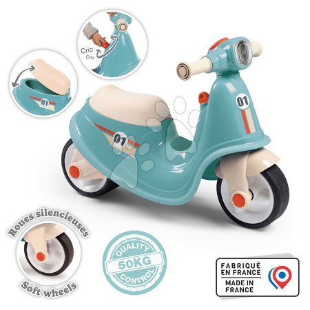 Cavalcabili dai 18 mesi - Motorino cavalcabile con luce Scooter Blue Smoby - 5