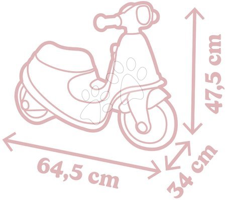 Odrážedla od 18 měsíců - Odrážedlo motorka s reflektorem Scooter Pink Smoby - 8