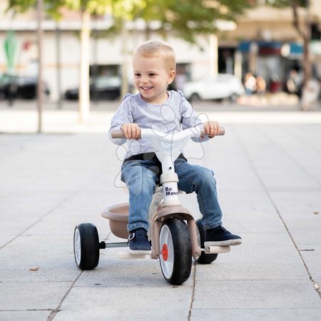 Triciclete de la 15 luni - Tricicletă cu funcție de rulare liberă Be Move Tricycle Beige Smoby - 2