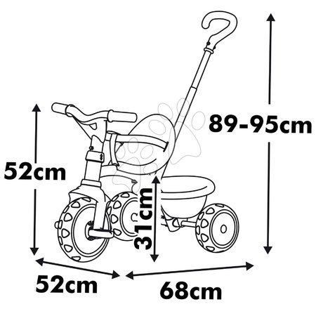 Triciklik 15 hónapos kortól - Tricikli szabadonfutó Be Move Tricycle Beige Smoby - 5