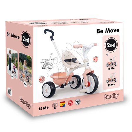 Triciclete de la 15 luni - Tricicletă cu funcție de rulare liberă Be Move Tricycle Pink Smoby - 6