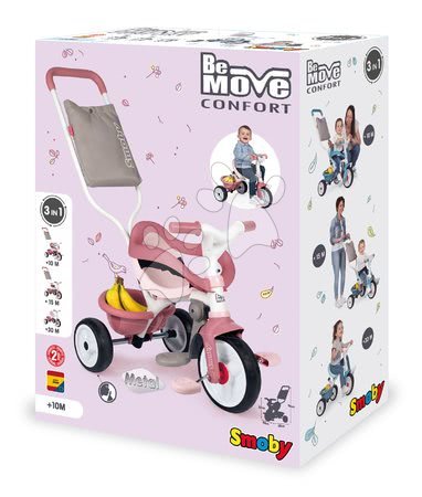 Tricycle à partir de 10 mois - Tricycle Be Move Comfort Tricycle Rose Smoby avec dossier - 14