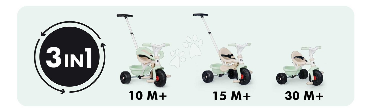 Trikes from 10 months - Trojkolka s voľnobehom Be Fun Comfort Tricycle Smoby - 4