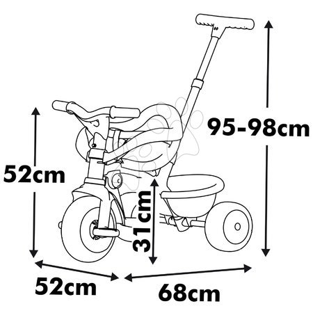 Tricycle à partir de 10 mois - Tricycle avec roue libre Be Fun Comfort Tricycle Smoby - 6