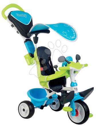 Tříkolky od 10 měsíců - Tříkolka s potahem Baby Driver Comfort Blue Smoby - 3