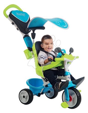 Tříkolky od 10 měsíců - Tříkolka s potahem Baby Driver Comfort Blue Smoby - 10