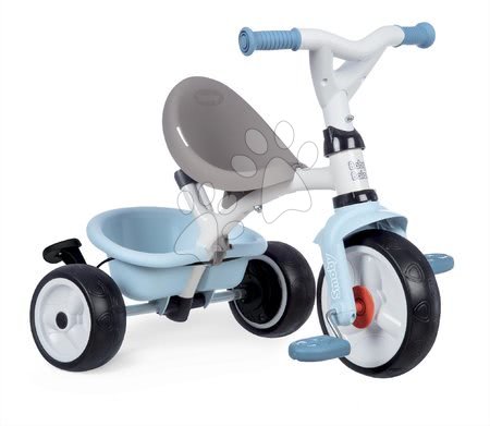 Triciklik 10 hónapos kortól - Tricikli és babakocsi egyben magasított háttámlával Baby Balade Plus Tricycle Blue Smoby - 3