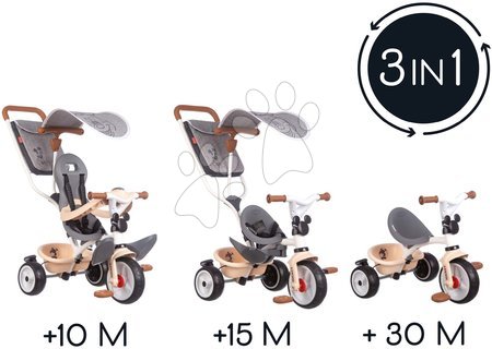 Tricikli za djecu od 10 mjeseci - Tricikl i kolica u jednom s visokim naslovom Mickey Disney Baby Balade Plus Tricycle Smoby  - 2