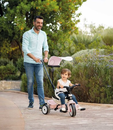 Tricycle à partir de 10 mois - Trotinette et poussette en un avec un dossier haut Baby Balade Tricycle Pink Smoby - 5