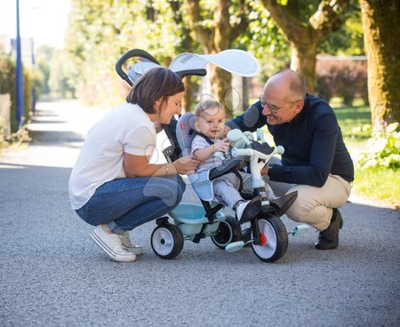 Trikes from 10 months - Tricycle and stroller in one with brake Baby Driver Plus Blue Smoby - 13