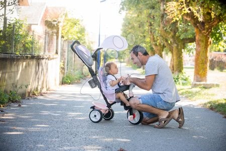 Tricycle à partir de 10 mois - Tricycle et poussette en un avec frein Baby Driver Plus Pink Smoby - 13